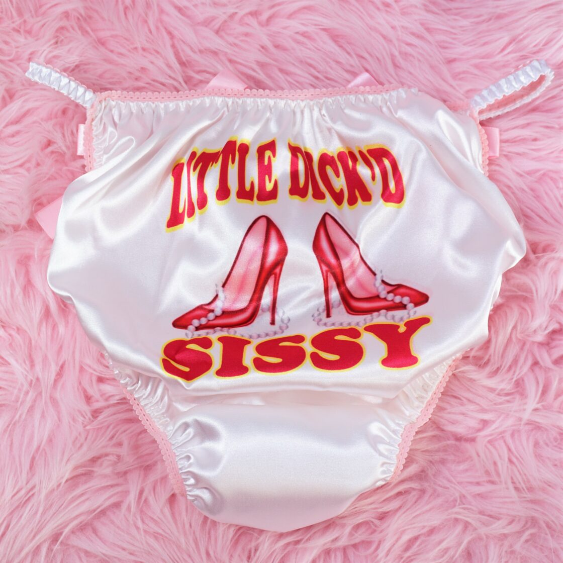 Sissy SATIN Heels & Pearls Panties shiny wetlook humili…