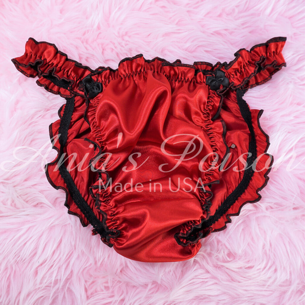 Halloween Ruffled Sissy Frilly Girly String Bikini Satin Mens Panties Sissy Panties 